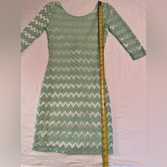 Lace Fronted Dress Green Metallic A’GACI A’GACI A’GACI Size Med Fairy EuroSummer - Picture 4 of 9